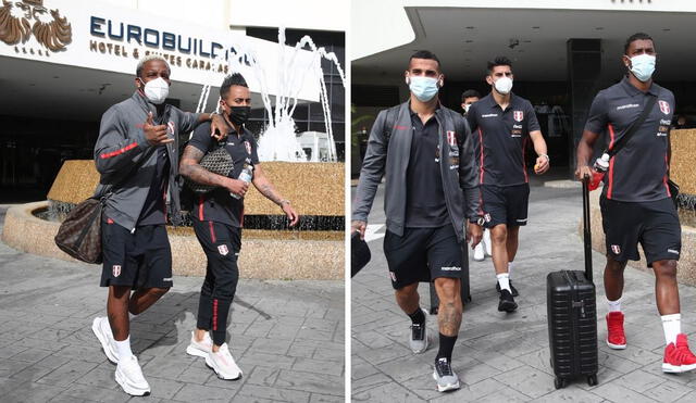 La selección peruana salió del hotel de concentración rumbo al Estadio Olímpico de la UCV. Foto: FPF.