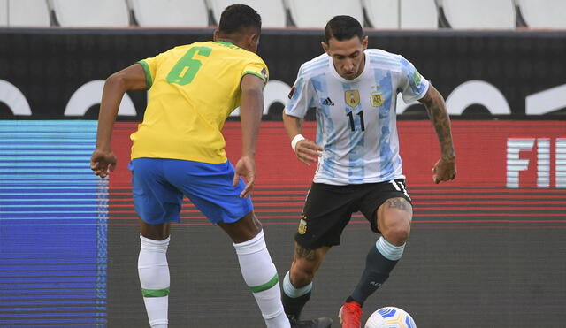 Argentina y Brasil se enfrentan en San Juan por la fecha 14 de las Eliminatorias Qatar 2022. Foto: AFP