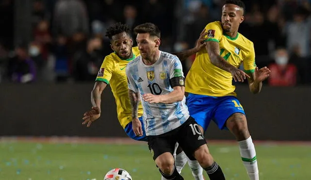 Lionel Messi no pudo lucir lo mejor de su fútbol en este Argentina vs. Brasil. Foto: AFP