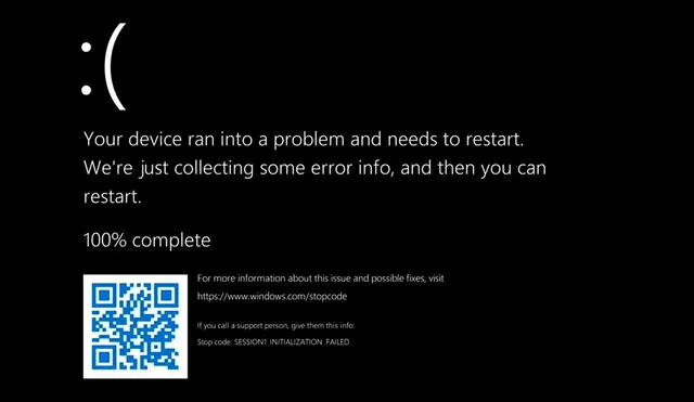 La pantalla de la muerte de Windows 11 pasará de ser color negro a azul. Foto: Xataka