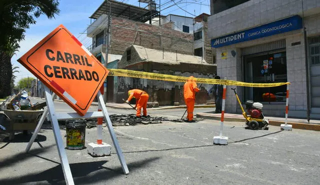 Trabajos de bacheo y encimado de buzones iniciarán este viernes a las 8.00 horas. Foto: Municipalidad Provincial de Tacna
