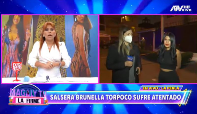 La cantante Brunella Torpoco ha sido víctima de lo que sería un atentado contra ella cuando salía a dar un concierto de su domicilio en La Perla. Foto: captura de ATV