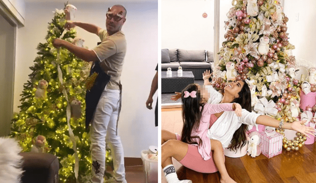 Melissa Paredes disfruta de su nuevo espacio y lo acondiciona con adornos navideños. Foto: composición/Melissa Paredes/Instagram