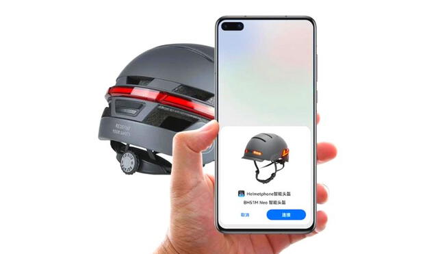 El casco de Huawei debe vincularse a un teléfono inteligente. Foto: Gizmochina