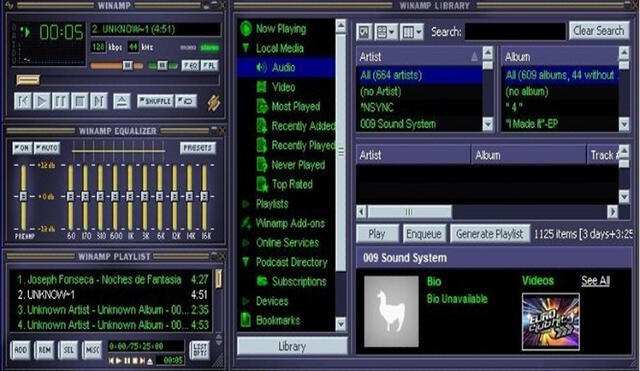 Versión clásica de Winamp. Foto: Paréntesis