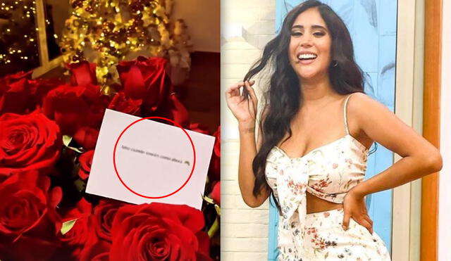 Melissa Paredes recibió un ramo de rosas rojas y un romántico mensaje. ¿Será de su nuevo interés amoroso? Foto: composición Instagram