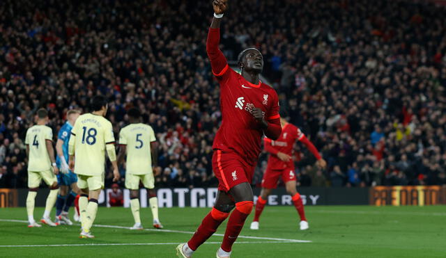 Sadio Mané marcó el 1-0 ante el Arsenal por la Premier League. Foto: Twitter Premier League