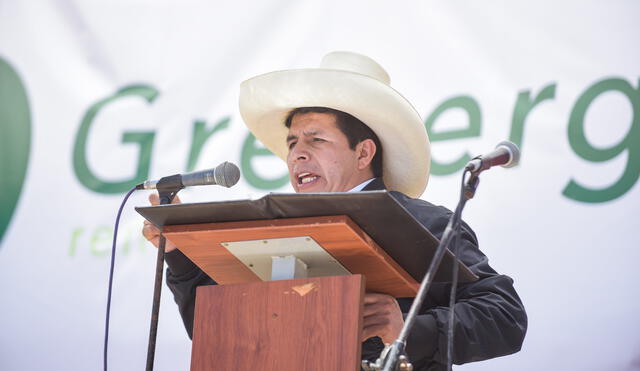 Pedro Castillo participó este sábado en la inauguración de una planta eólica en su natal Cajamarca. Foto: Presidencia