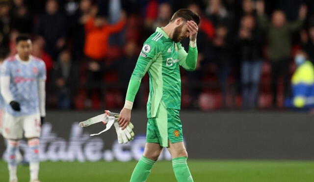 David De Gea atajó dos penales en el inicio del partido ante el Watford, pero no pudo sostener el resultado. Foto: EFE.