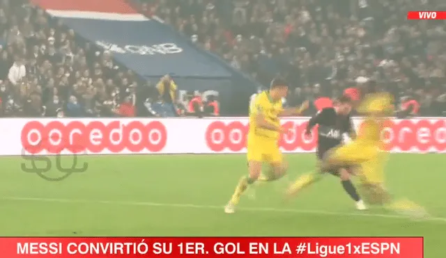 Lionel Messi contribuyó con un gol en la victoria del PSG sobre el Nantes. Foto: captura ESPN