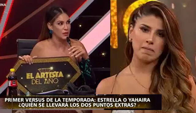 Tilsa Lozano criticó la técnica vocal de  Yahaira Plasencia. Foto: captura El artista del año/América TV