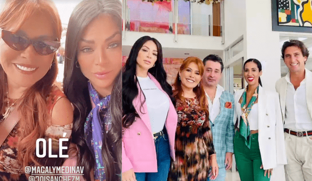 Magaly Medina invitó a Sheyla Rojas, Antonio Pavón y a su prometido a su casa. Foto: Sheyla Rojas/ Instagram, Magaly Medina/ Instagram.