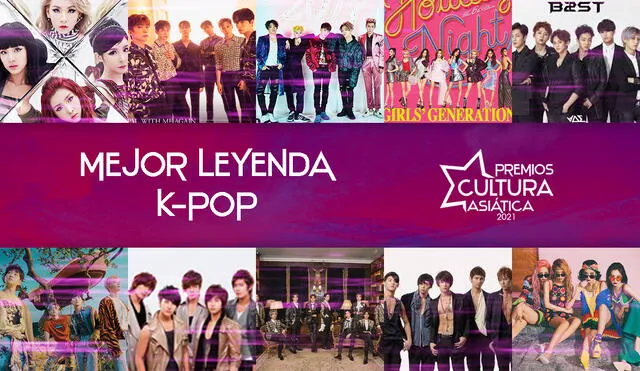 Todos los nominados a la mejor leyenda K-pop de los PCA 2021. Foto: composición La República