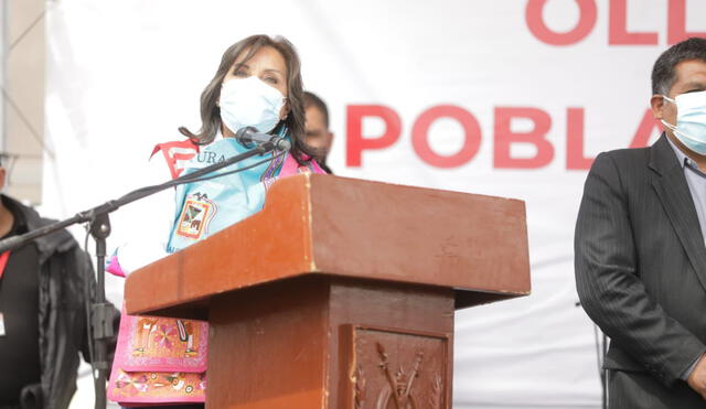 Dina Boluarte durante una actividad en Arequipa. Foto: Midis