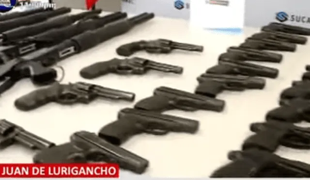 Sucamec señaló que armas fueron encontradas en situación de precariedad. Foto: captura Panamericana TV