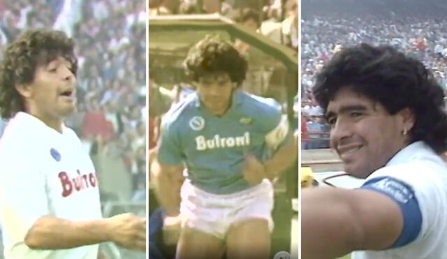 Maradona consiguió cinco títulos con el Napoli. Foto: captura Twitter SCC Napoli