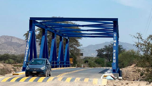Puente Mauro fue concluido y permitirá la comunicación entre la costa y sierra lambayecana. Foto: Gobierno Regional de Lambayeque.
