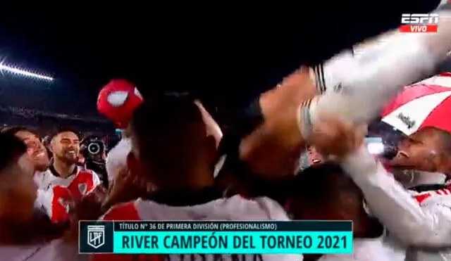 River Plate salió campeón del fútbol argentino de la mano de Marcelo Gallardo. Fuente: Captura ESPN