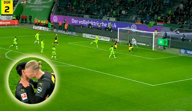 Erling Haaland volvió con gol en el Borussia Dortmund tras 39 días de baja por lesión. Foto: captura ESPN