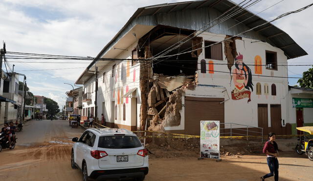 Vivienda de Yurimaguas afectada tras el terremoto de Lagunas (Loreto) de 2019. Foto: AFP