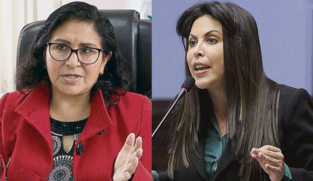 Katy Ugarte rechazó los insultos propiciados por la legisladora Patricia Chirinos contra Pedro Castillo durante una marcha por la vacancia presidencial. Foto: composición/La República