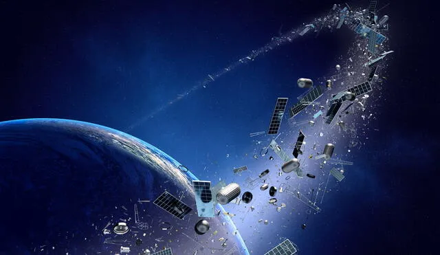 Una cúmulo inmenso de desechos espaciales orbita la Tierra a gran velocidad. Foto: johan63 / AdobeStock