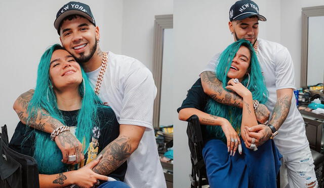 La cantante colombiana Karol G subió una foto en sus redes sociales con su expareja Anuel AA. Foto: Captura / Instagram