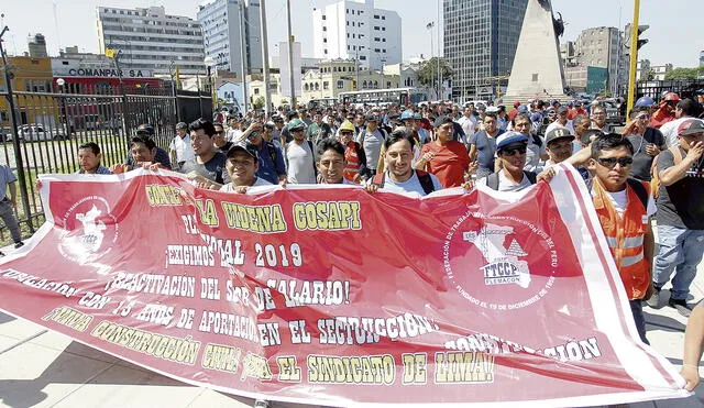 Manifestación. Participarán sindicatos de construcción. Foto: Aldair Mejía / La República