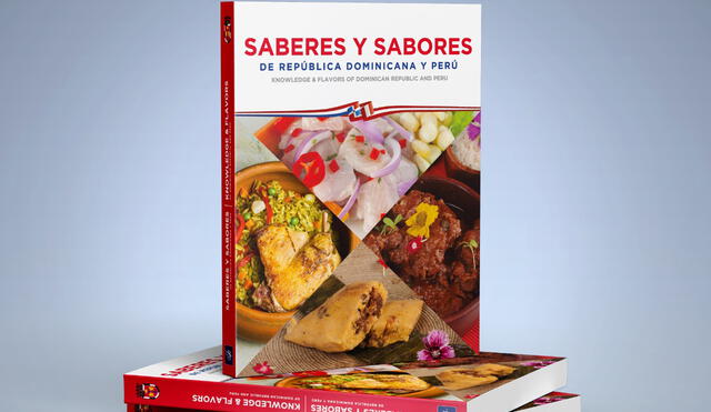 Portada bien servida del libro que recoge los sabores tanto de nuestra cocina como de la gastronomía dominicana.