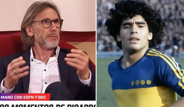 Gareca y Maradona jugaron juntos en Boca Juniors en los años 80. Foto: composición captura video ESPN