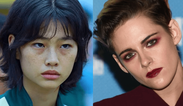 Jung Ho Yeon de El juego del calamar y Kristen Stewart asistieron a los Gotham Awards 2021. Foto: composición La República/Netflix/Twitter