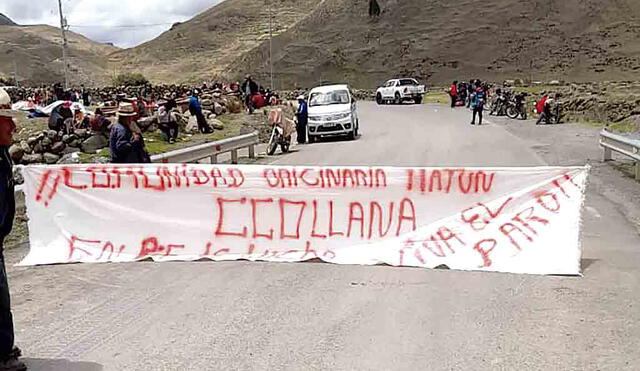 Posición. Comunidad de Collana insistirá con huelga. Foto: La República