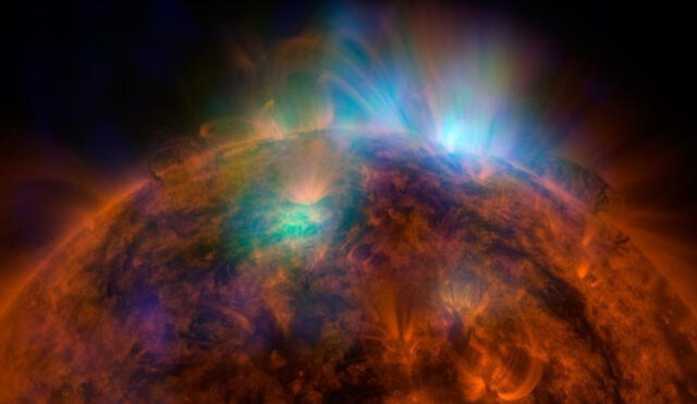 Rayos X emanando del Sol. Foto: NASA / JPL-Caltech / GSFC