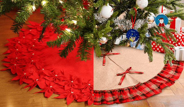 El pie del árbol navideño se puede hacer en casa con simples pasos. Foto: composición La República