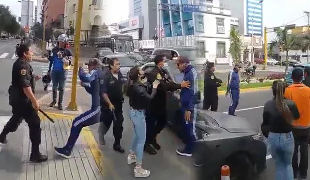 El hombre perdió el control y atacó al uniformado en varias oportunidades. Foto: TV Perú