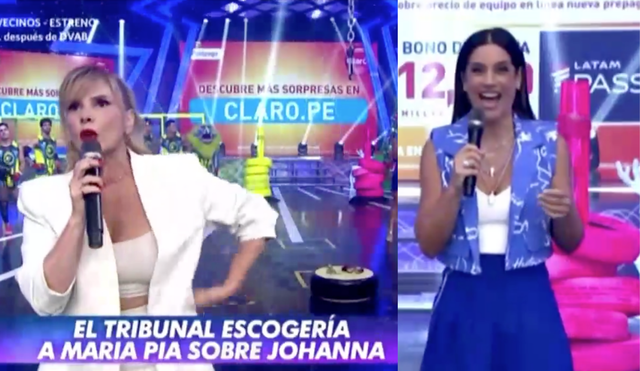 Johanna San Miguel se molesta en vivo cuando se entera que el 'tribunal' prefiere como conductora a María Pía Copello. Foto: captura de EEG