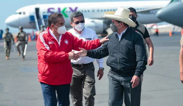 El presidente Castillo llegó a La Libertad y fue recibido por el gobernador Llempén. Foto: GRLL