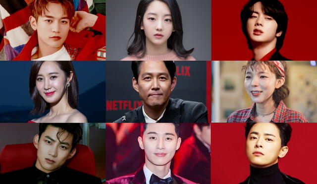 Jin de BTS también celebra su cumpleaños en diciembre. ¿Qué otros actores coreanos figuran en el listado? Foto: composición La República / Hybe / Naver / Netflix / SM