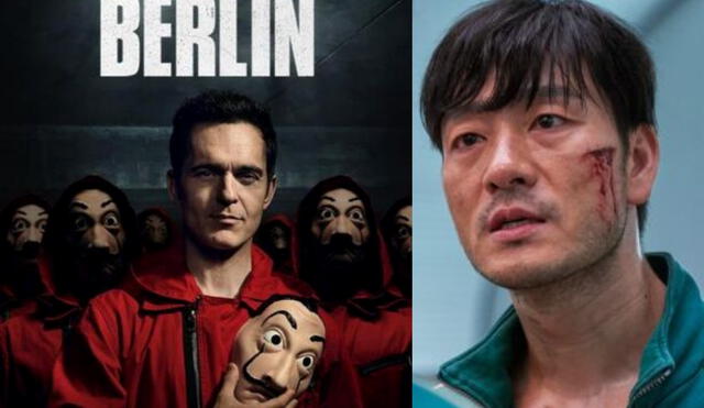 Park Hae Soo fue el jugador 218 en El juego del calamar y ahora será el atracador Berlín en Money heist. Foto: composición Netflix