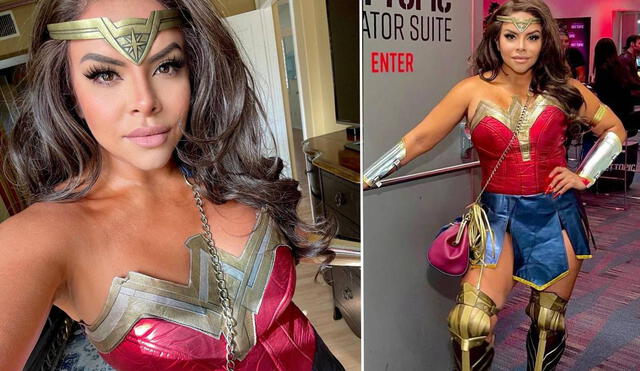 Josetty Hurtado se disfrazó de la Mujer Maravilla para el Comic Con 2021 en Los Ángeles. Foto: composición/ Instagram