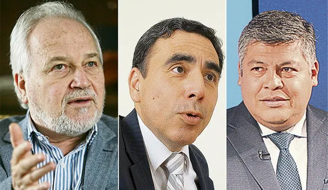 Especialistas. Para Francisco Eguiguren, Omar Cairo y Luciano López, lo que corresponde, si se concretara la vacancia de la fórmula presidencial, es la convocatoria a elecciones generales. Foto: composición difusión/ Virgilio Grajeda/ La Republica