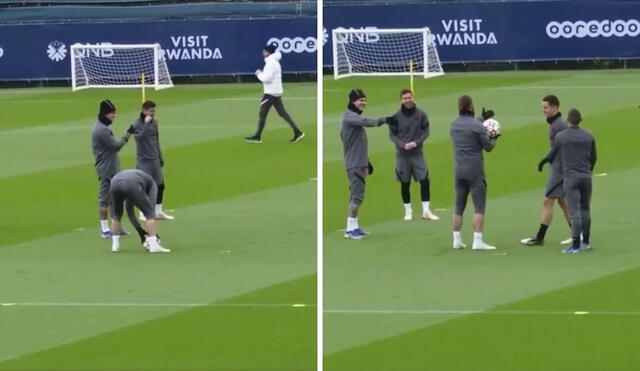 Sergio Ramos en el entrenamiento del PSG. Foto: captura PSG.