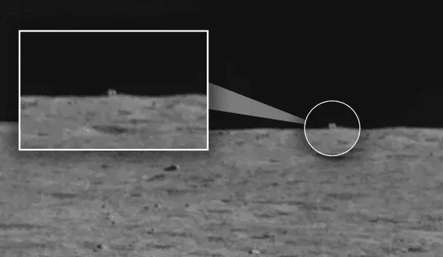 "Cabaña misteriosa" captada por el róver Yutu-2 en la cara oculta de la Luna. Foto: composición / CNSA