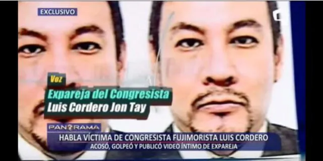 Congresista fujimorista Luis Gustavo Cordero Jon Tay acosó, agredió y subió video íntimo de su expareja a internet. Foto: Captura Panorama