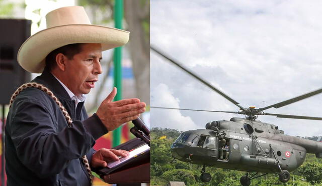 Helicóptero despegó este martes del Aeropuerto Internacional Jorge Chávez. Foto: composición La República