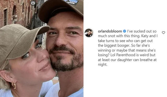 Orlando Bloom reveló que se turna con Katy Perry para hacer peculiar actividad con su bebé. Foto: composición/ La República/ Instagram Fridababy
