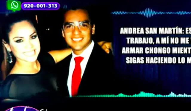 "¿No sabes que eso es un delito?, dijo Juan Víctor al escuchar la amenaza de Andrea San Martín. Foto: captura ATV