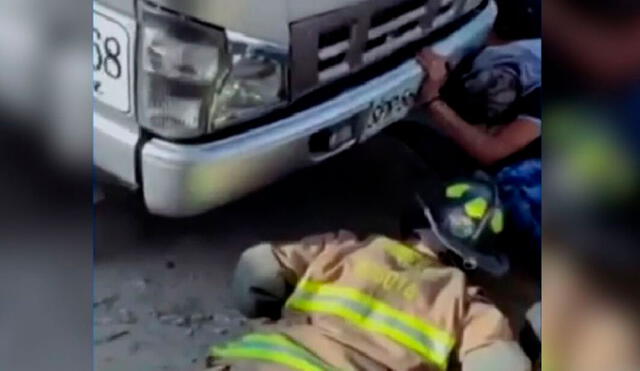 El conductor acusado de feminicidio arrastró por cerca de 100 metros a la mujer que quedó gravemente herida y atrapada debajo del camión. Foto: captura / Noticias Caracol
