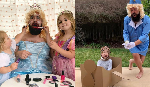 Las divertidas fotografías que realizó el hombre ha lado de sus hijas han servido de sugerencia para miles de usuarios. Foto: captura de TikTok