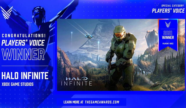Halo Infinite de Xbox Game Studios ganó cómodamente con el 35% de los votos. Foto: The Game Awadrs
